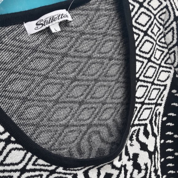 Animal Print Dress Body Con Rayon Knit Gorgeous Wild Black and White Print - Picture 2 of 16